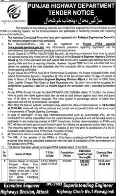 Newspaper clipping: Punjab Highway Dept Tender for Road Repair in Attock, Jang, 16 Apr 2026