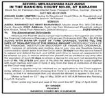 Newspaper clipping: Banking Court Karachi Summons Notice, Dawn, 16 Apr 2026