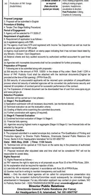 Newspaper clipping: PAF Songs Audio/Video Production Tender - Pakistan Air Force, The Nation, 16 Apr 2026