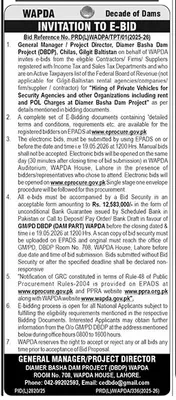 Newspaper clipping: WAPDA E-Bid for Security Agencies & Other Organizations, The News International, 16 Apr 2026