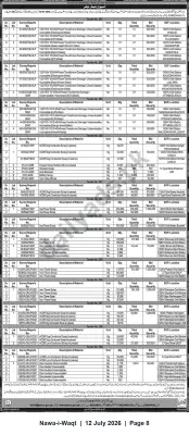 Newspaper clipping: LESCO Tender Sale: Unserviceable Transformers & Electrical Scrap (Tender Nos. 297–309), Nawa-i-Waqt, 12 Jul 2026