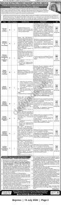Newspaper clipping: MEPCO (Multan Electric Power Company) Vacancies — Managerial & Deputy Manager Roles in Market Implementation & Regulatory Affairs (MIRAD), Express, 12 Jul 2026