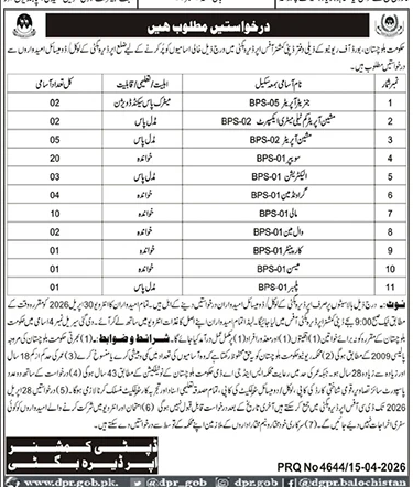 Jobs at Deputy Commissioner Office Dera Bugti – Jobs ad in Dera Bugti from Daily Jang, published 16 Apr 2026