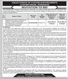 Custom House Peshawar Tender for Renovation & Construction – Tenders ad in Peshawar from Dawn, published 16 Apr 2026