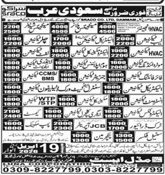Overseas Jobs in Saudi Arabia for Technicians – Jobs ad in Lahore from Express, published 16 Apr 2026